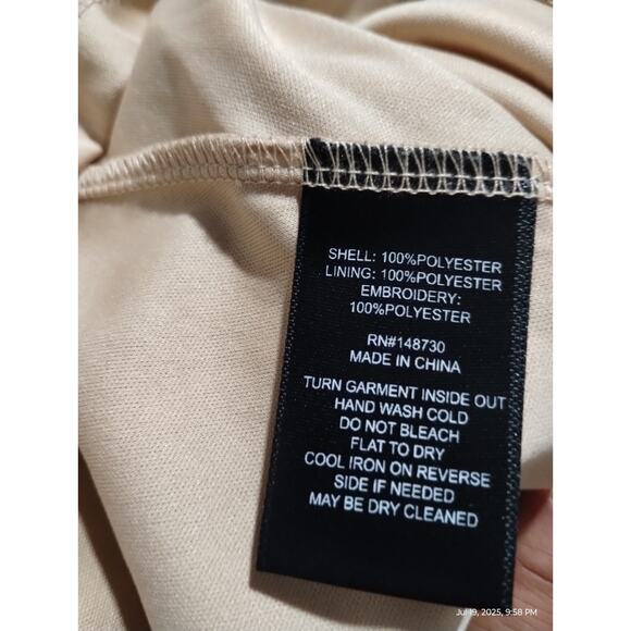 Beige by eci Embroidered Floral Women's size XL Mesh Colorful Fairy Mini Dress - Picture 9 of 10